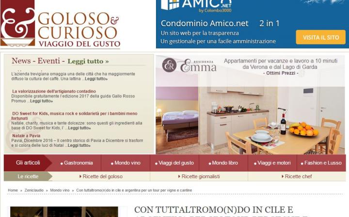 GOLOSO&CURIOSO: CON TUTTALTROMO(N)DO IN CILE E ARGENTINA PER UN TOUR PER VIGNE E CANTINE