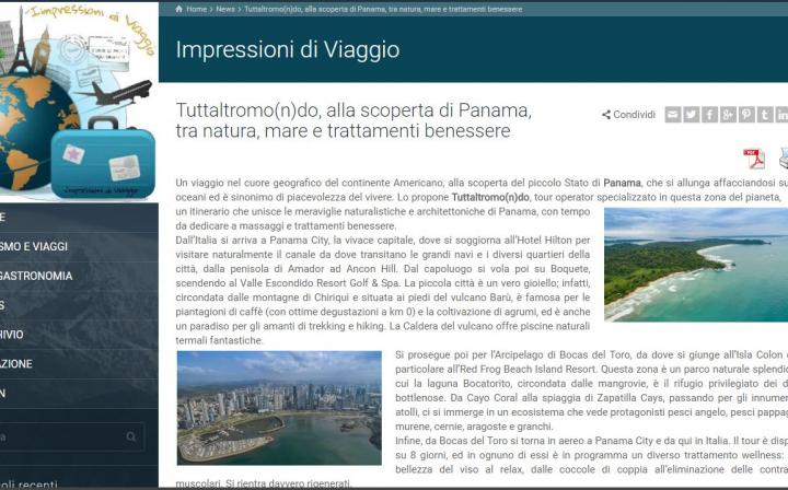 IMPRESSIONI DI VIAGGIO: TUTTALTROMO(N)DO ALLA SCOPERTA DI PANAMA, TRA NATURA, MARE E TRATTAMENTI BENESSERE