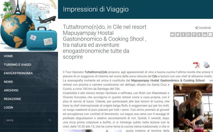 IMPRESSIONI DI VIAGGIO: TUTTALTROMO(N)DO, IN CILE NEL RESORT....