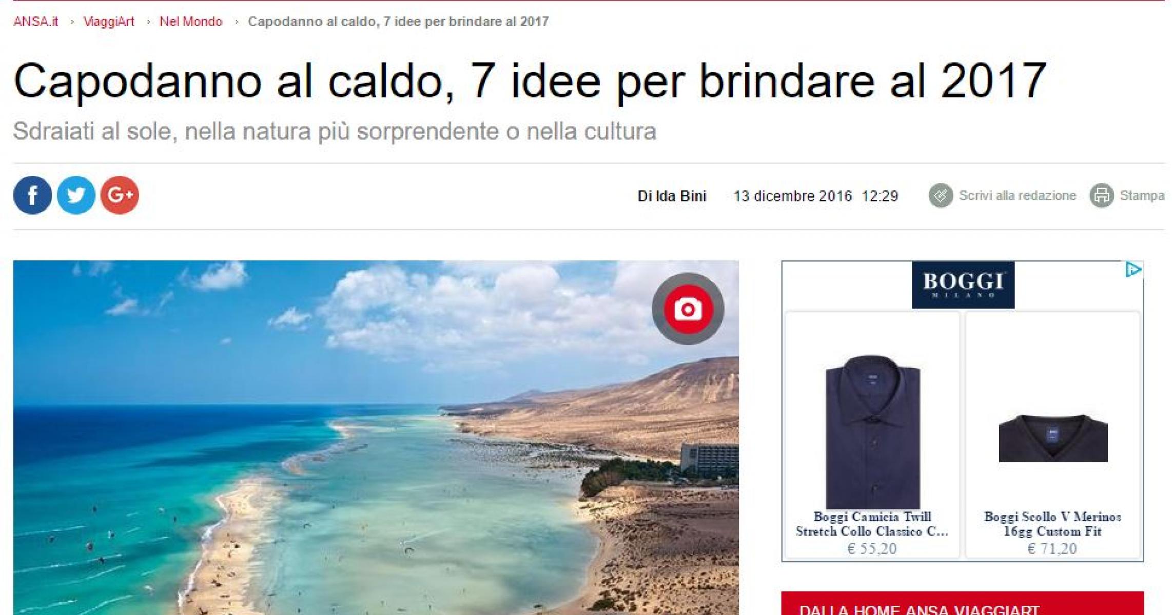 ANSA.IT: CAPODANNO AL CALDO, 7 IDEE PER BRINDARE AL 2017