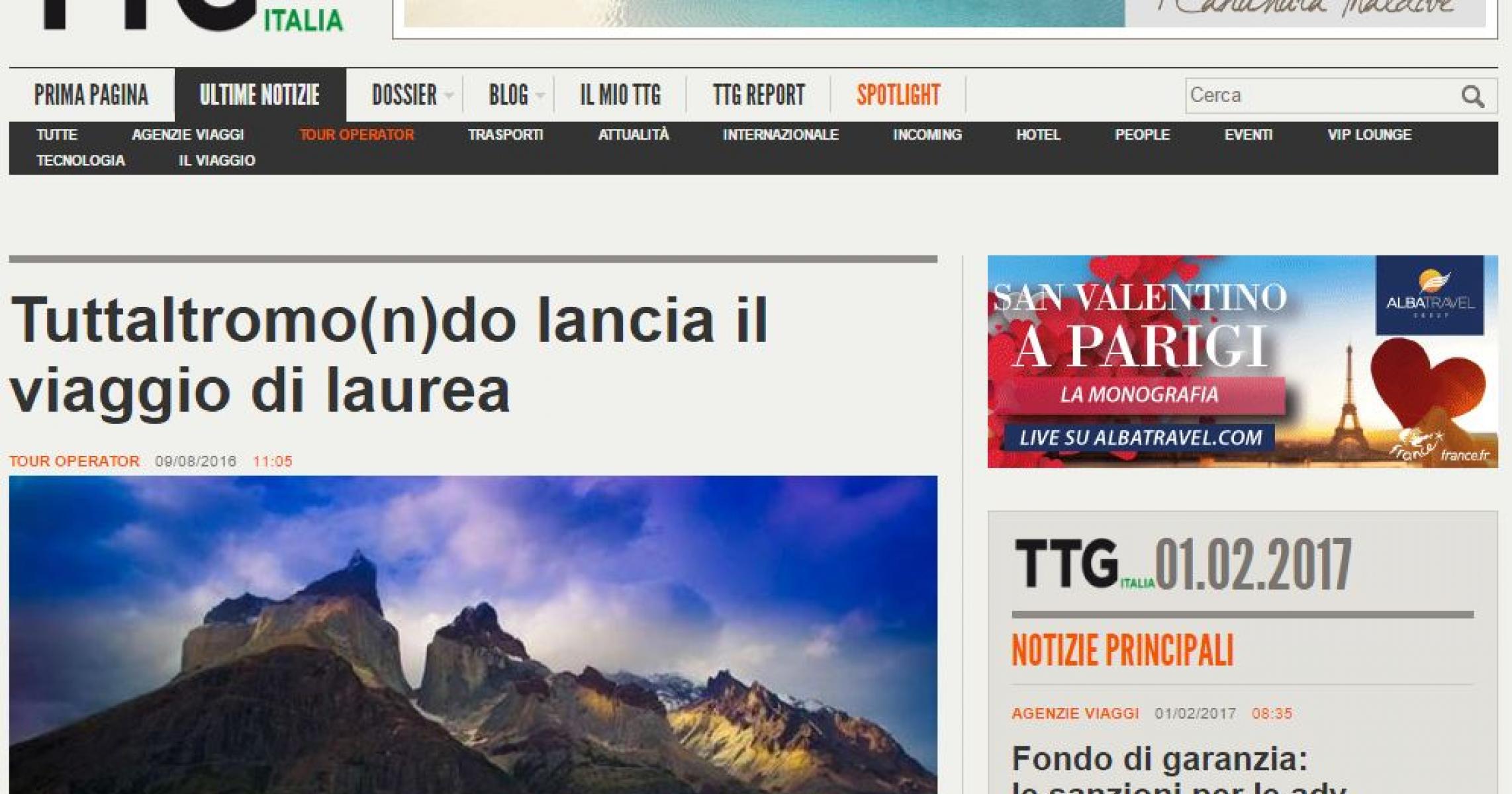 TTG ITALIA: TUTTALTROMO(N)DO LANCIA IL VIAGGIO DI LAUREA