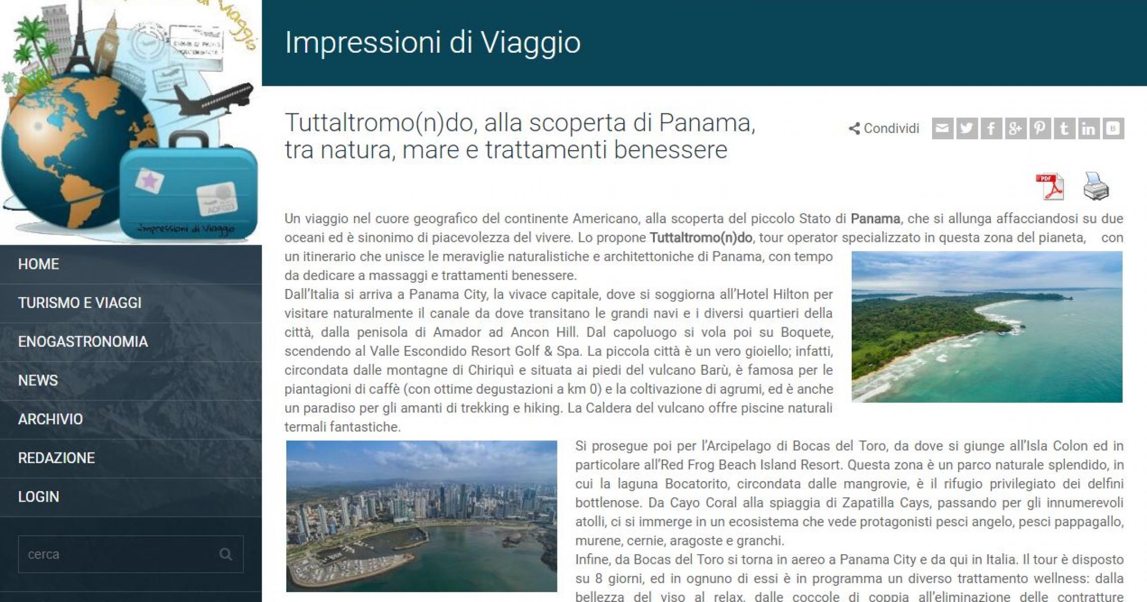 IMPRESSIONI DI VIAGGIO: TUTTALTROMO(N)DO ALLA SCOPERTA DI PANAMA, TRA NATURA, MARE E TRATTAMENTI BENESSERE