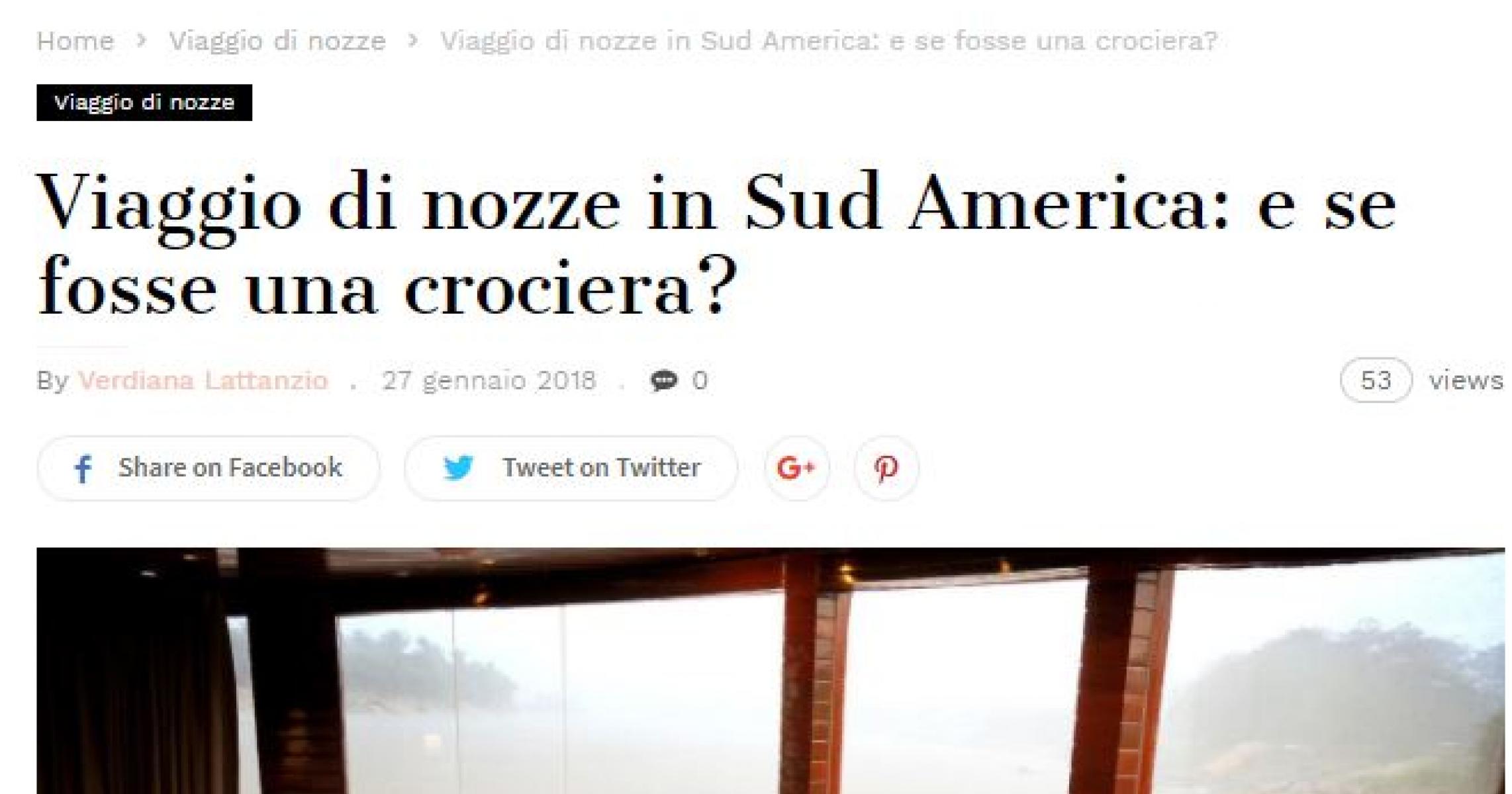 Blog Partecipando: viaggio di nozze in sud America